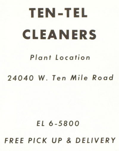 Ten-Tel Cleaners - 1966 Southfield High Year Book Ad (newer photo)